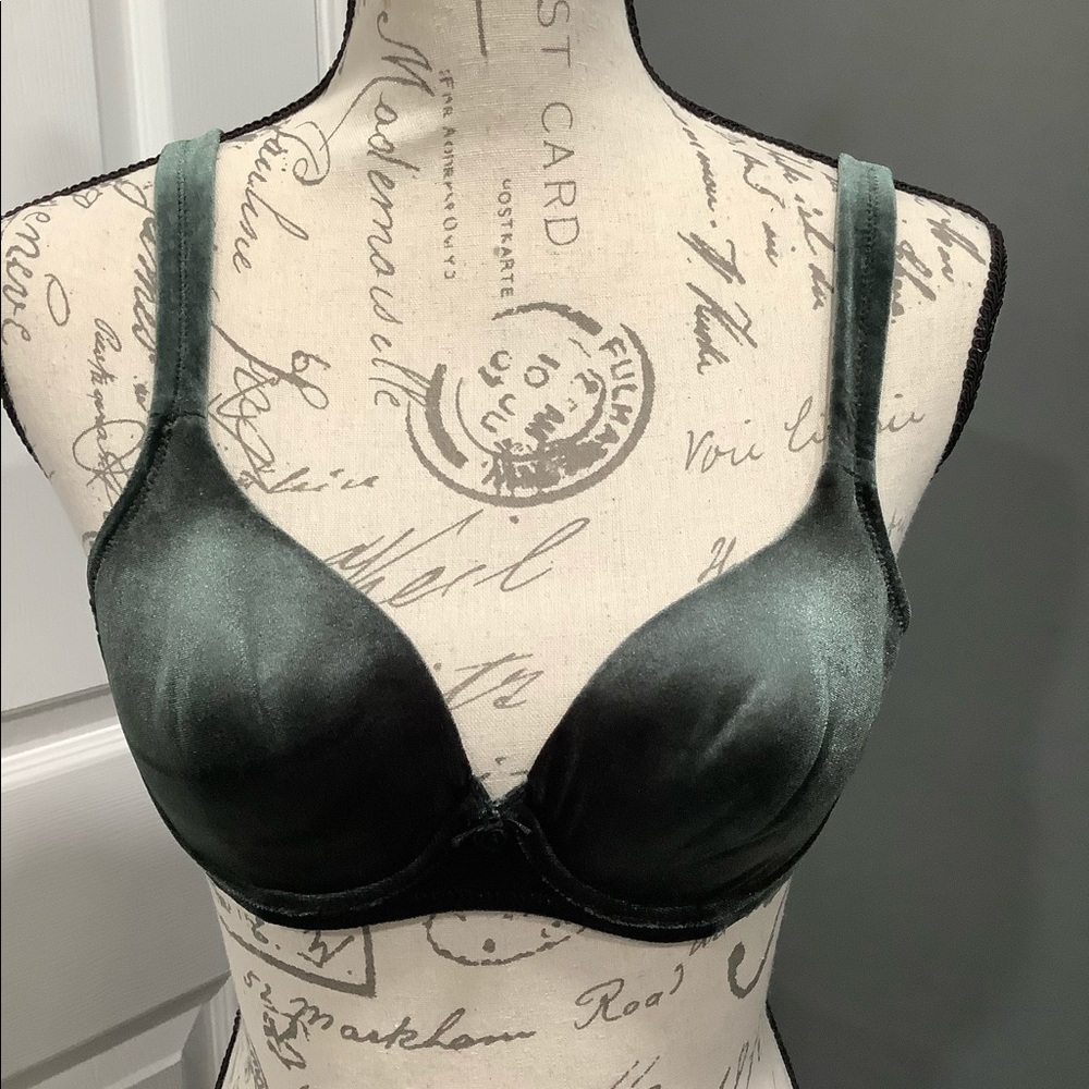 NWOT VINTAGE GREEN VELVET BRAโ BY VICTORIAS SECRET